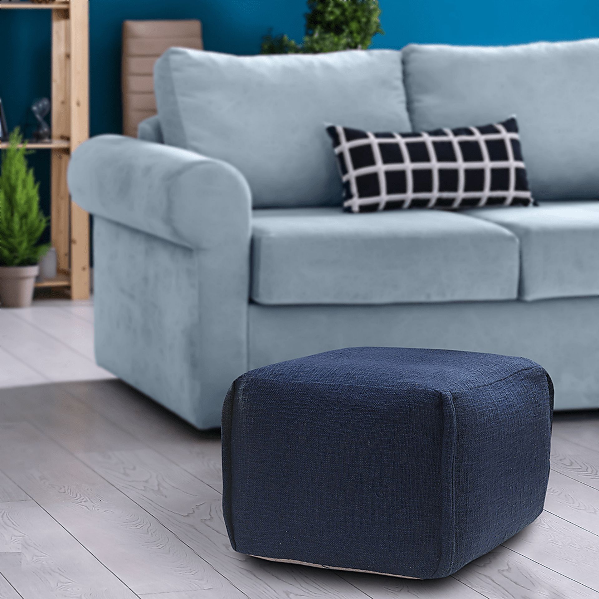 Erenas Blue Pouf - Image 2
