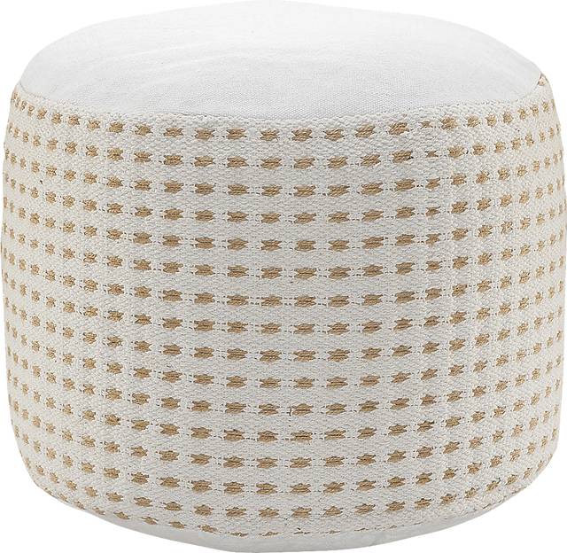 Jacinth White Pouf - Thumbnail - Image 1
