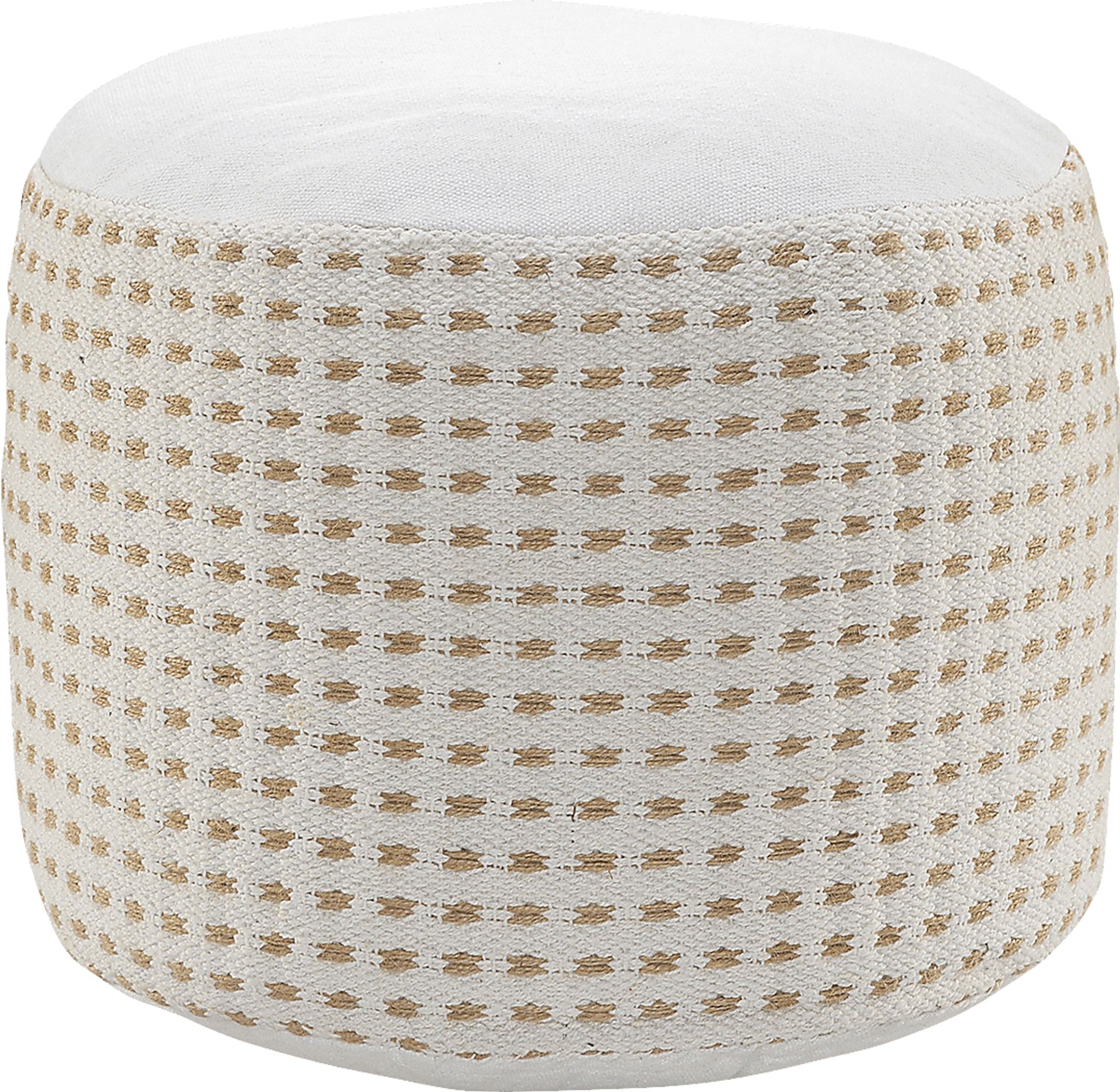 Jacinth White Pouf - Image 1