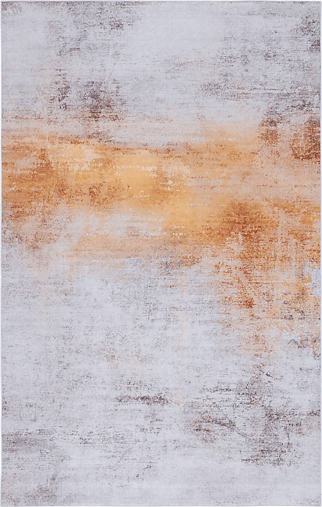 Ergien Gray/Rust 5' x 8' Rug - Thumbnail - Image 1