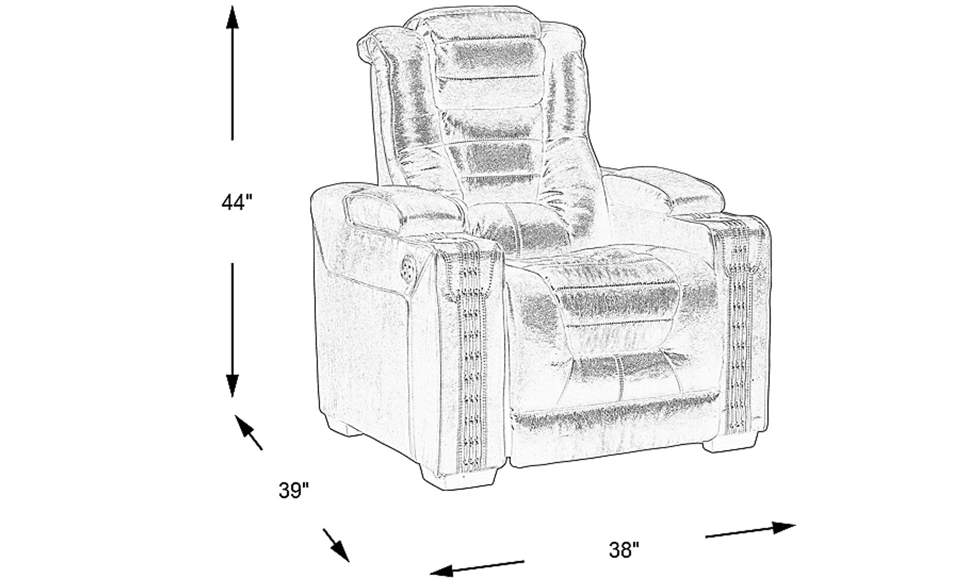 Dimension Image. Please refer to the Dimension Tab on this page for dimension details.