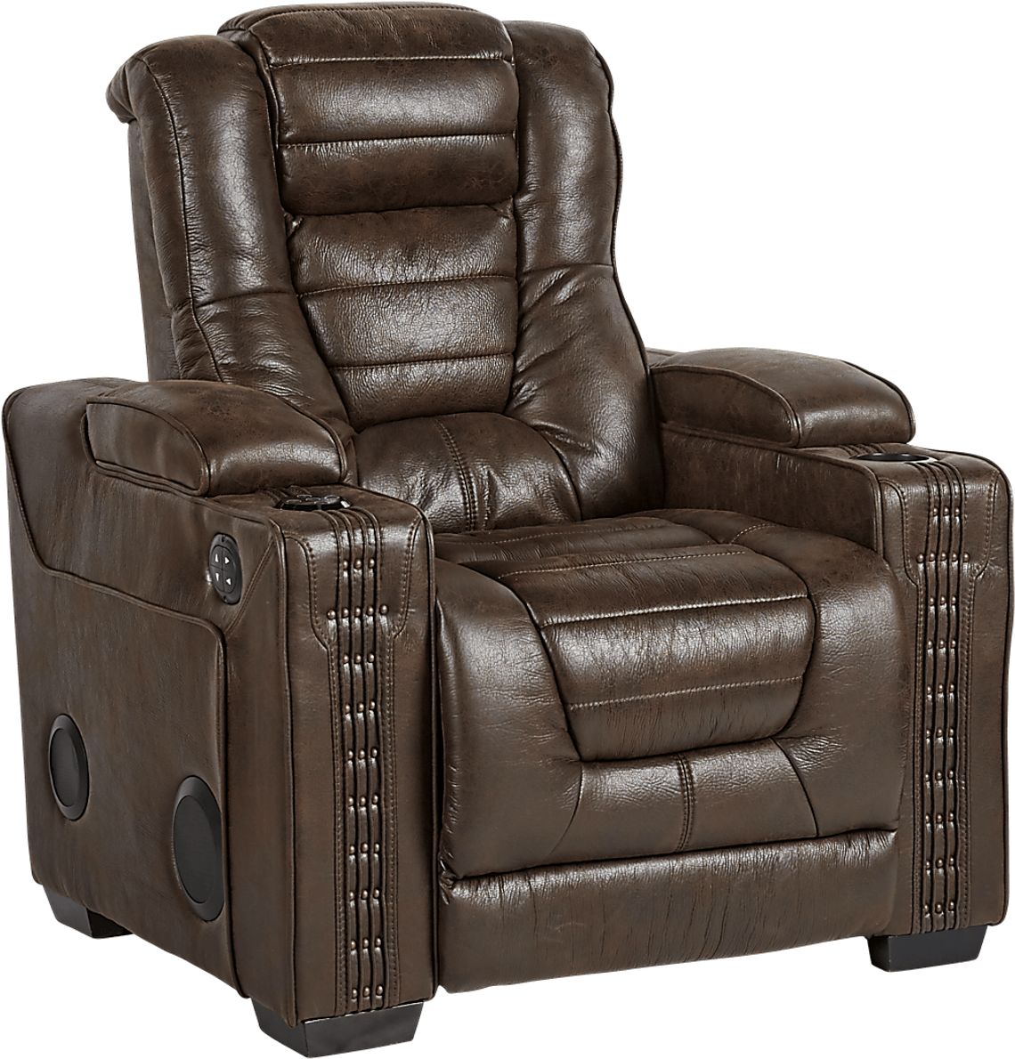 Eric Church Highway To Home Chief Brown Polyester Fabric Power Recliner ...