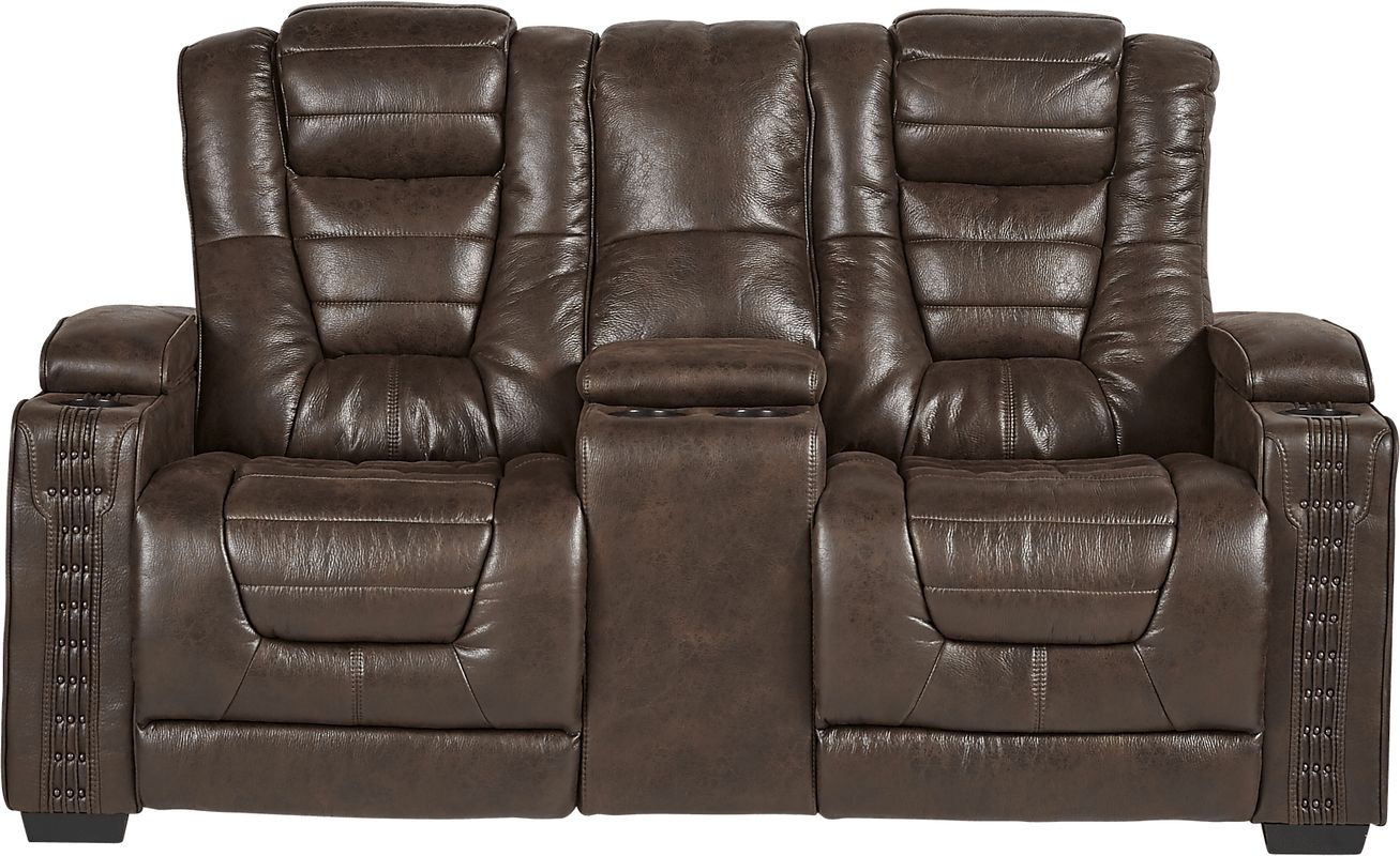 dual power reclining console loveseat