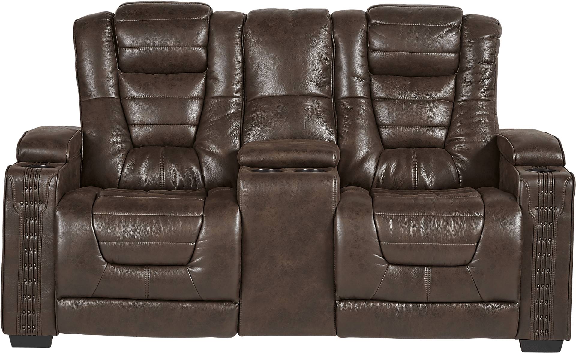 dual power reclining console loveseat