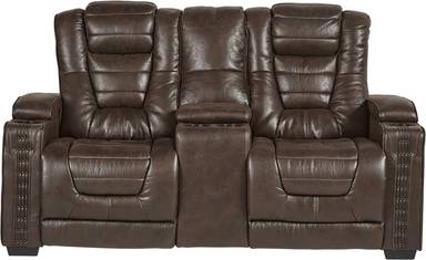dual power reclining console loveseat