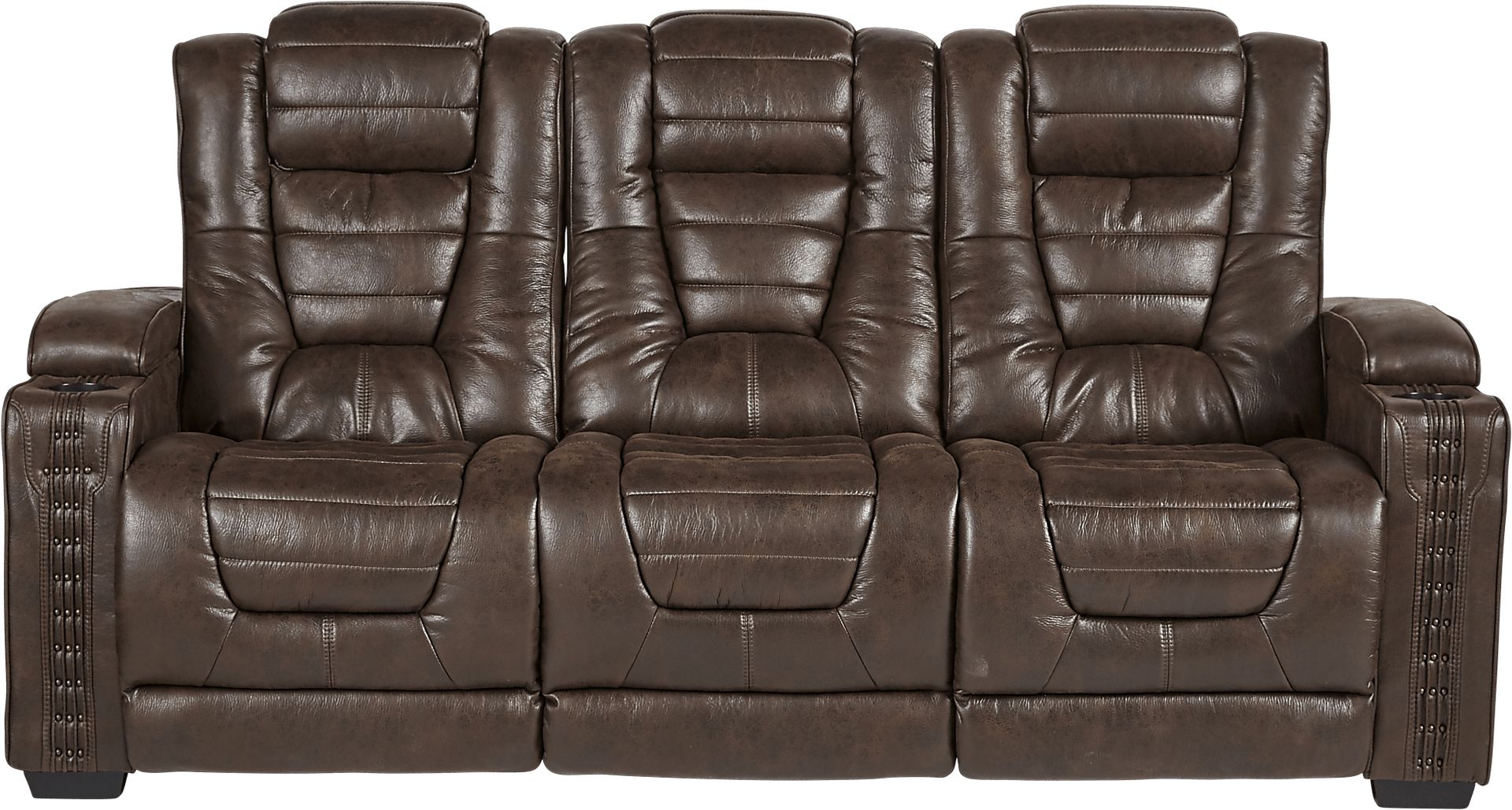 Eric Church Highway To Home Chief Brown Dual Power Reclining Sofa - Image 1