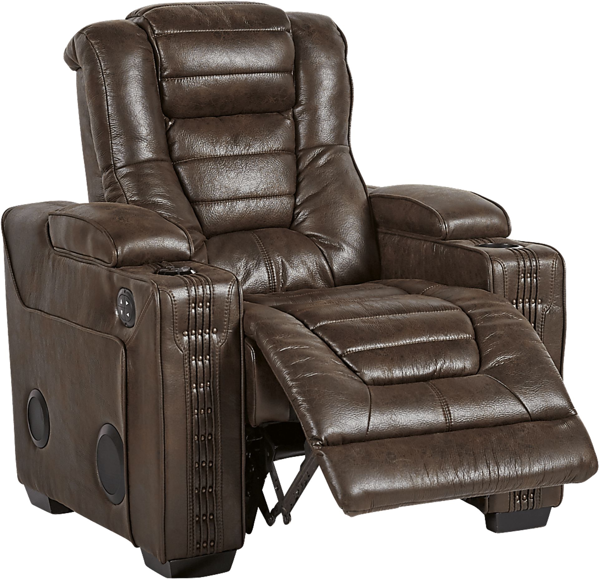 Eric Church Highway To Home Chief Brown Polyester Fabric Power Recliner
