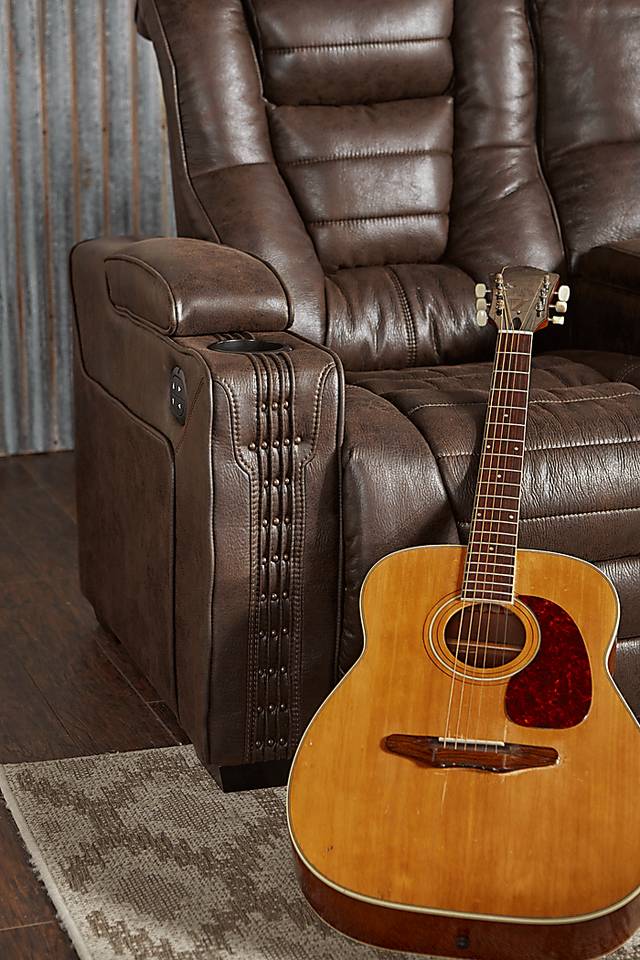 Eric Church Highway To Home Chief Brown 5 Pc Dual Power Reclining Living Room - Thumbnail - Image 10