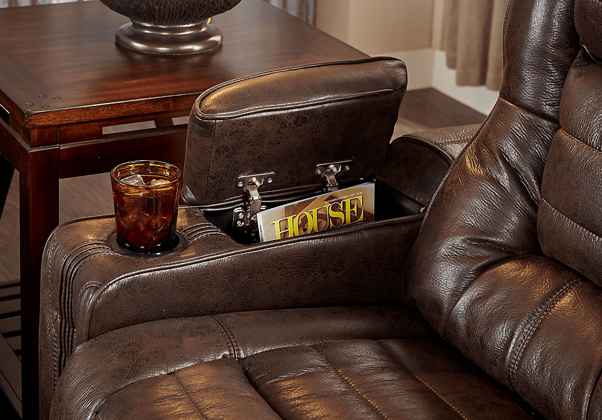 Eric Church Highway To Home Chief Brown Dual Power Reclining Sofa - Image 3