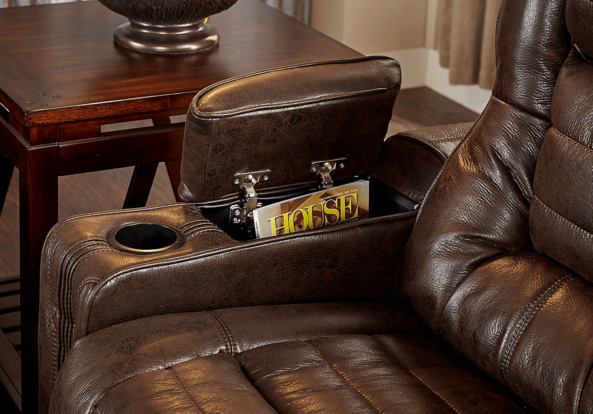 Eric Church Highway To Home Chief Brown Dual Power Reclining Sofa - Image 4
