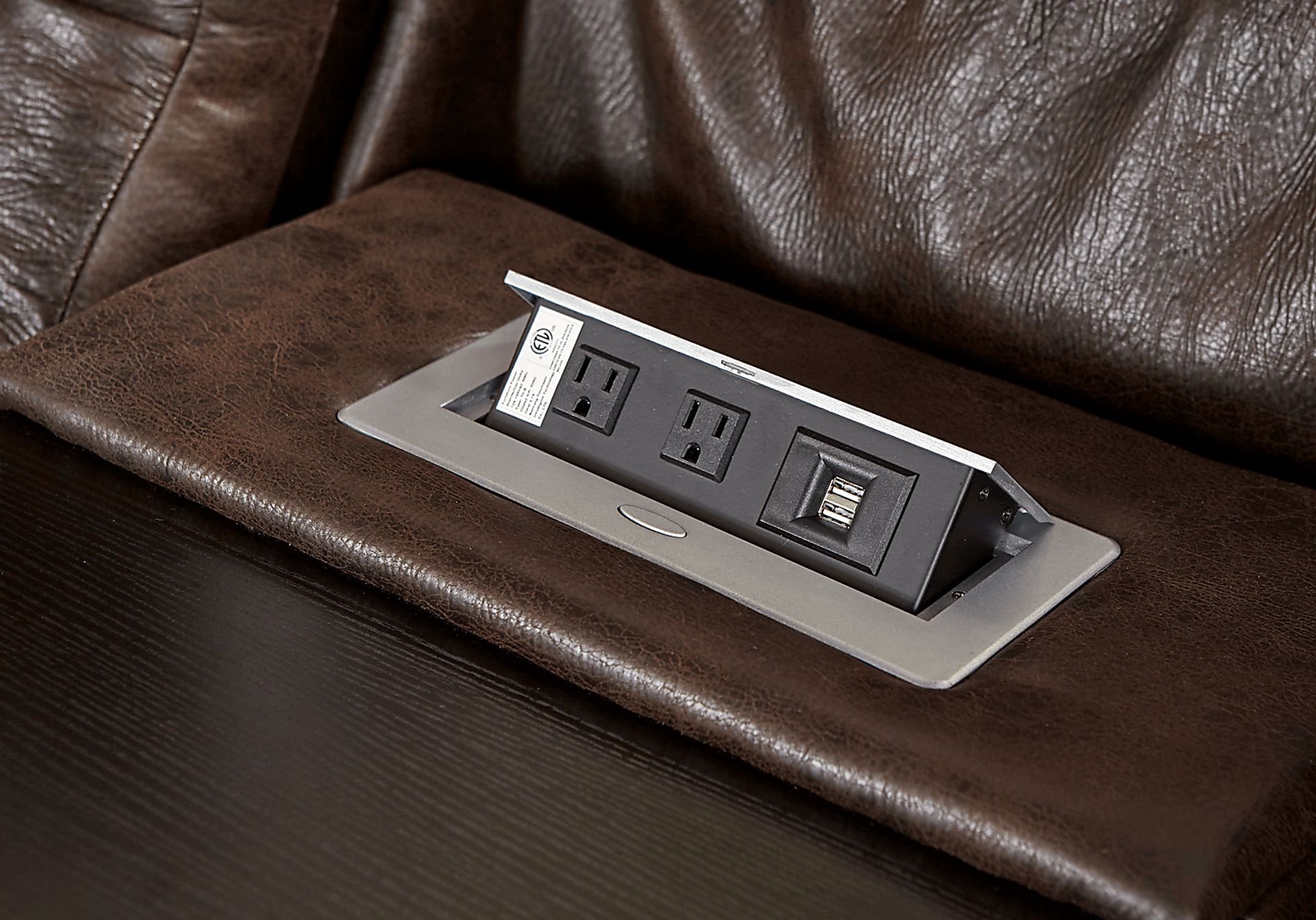 Eric Church Highway To Home Chief Brown Dual Power Reclining Sofa - Image 6
