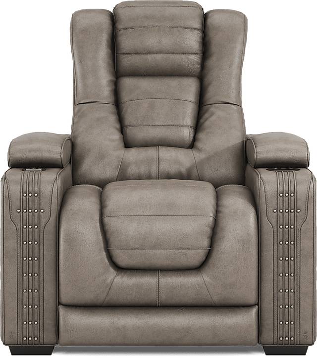 Chief Taupe Dual Power Recliner - Thumbnail - Image 2