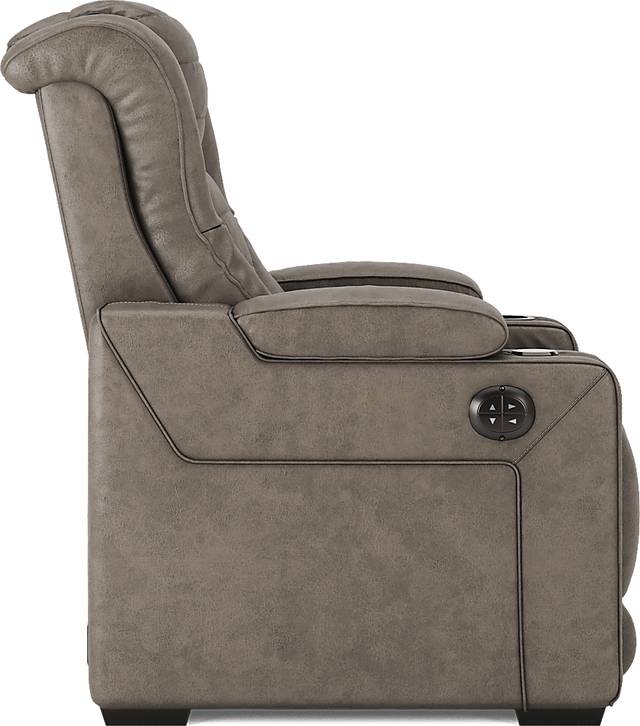 Chief Taupe Dual Power Recliner - Thumbnail - Image 3