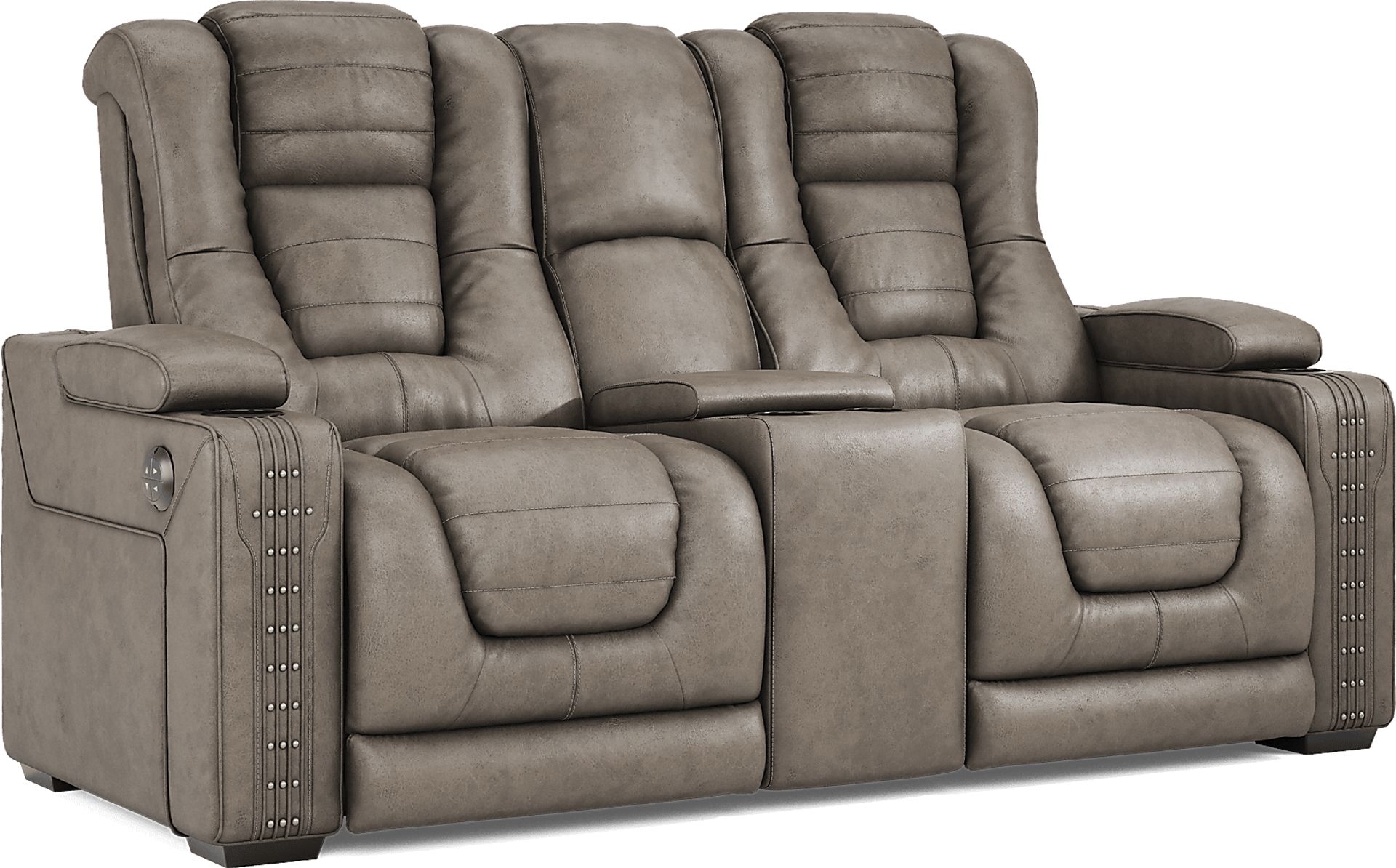Chief Taupe 7 Pc Dual Power Reclining Living Room - Image 14