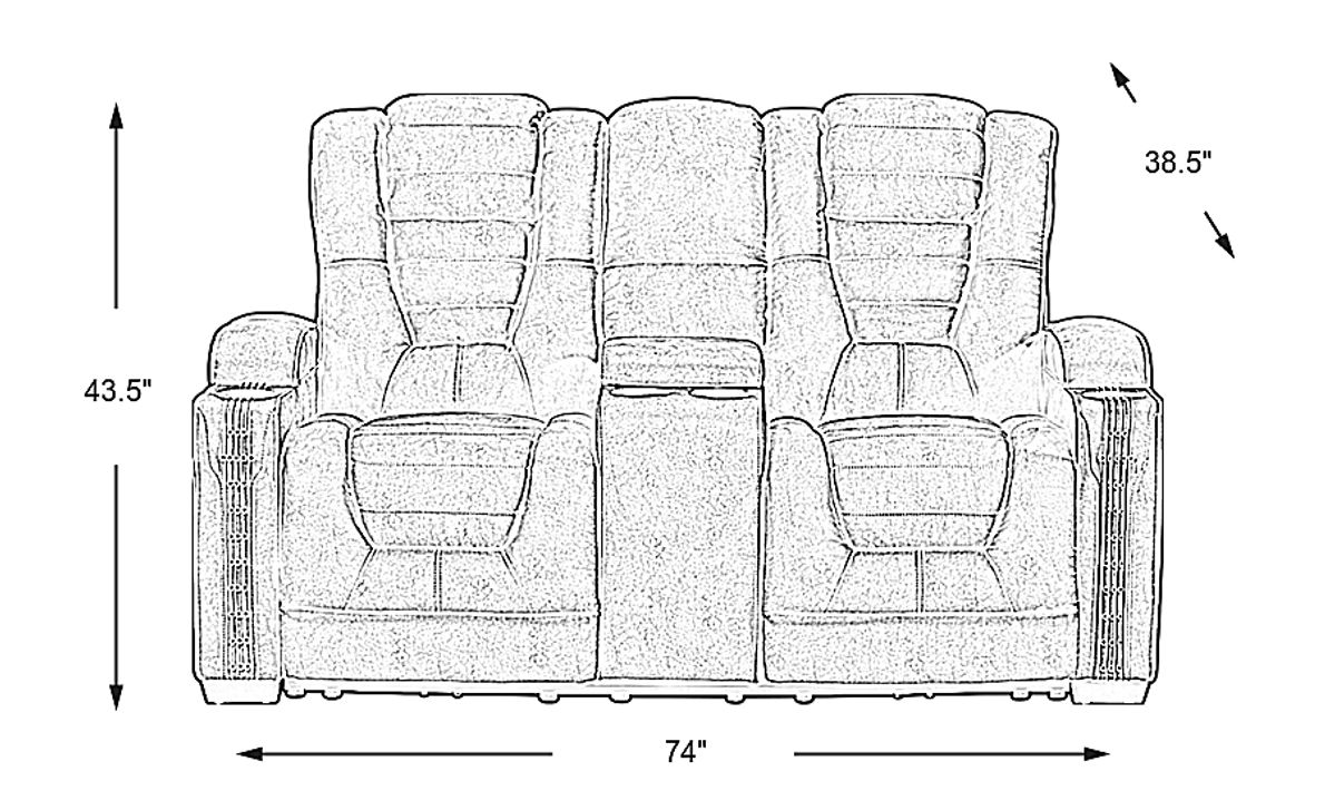 Eric Church Highway To Home Chief Taupe Dual Power Reclining Console