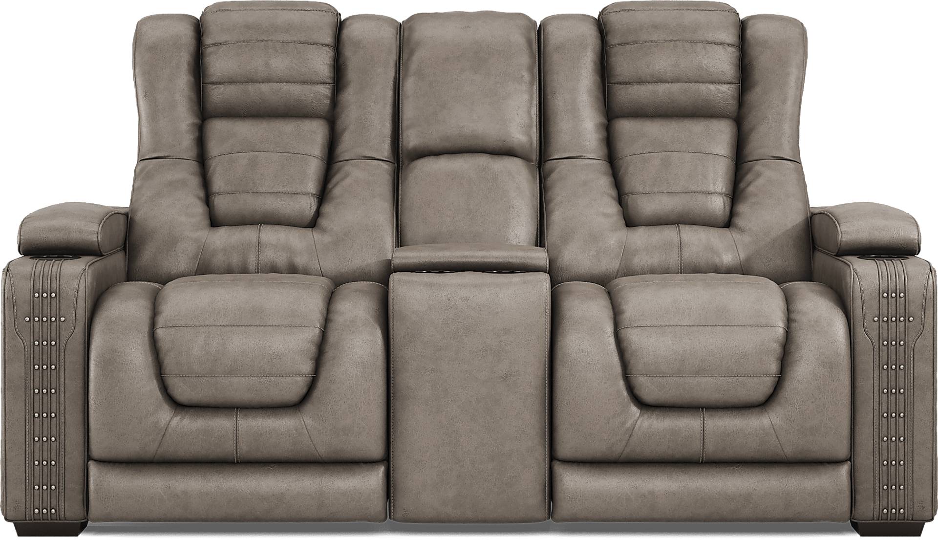 dual power reclining console loveseat