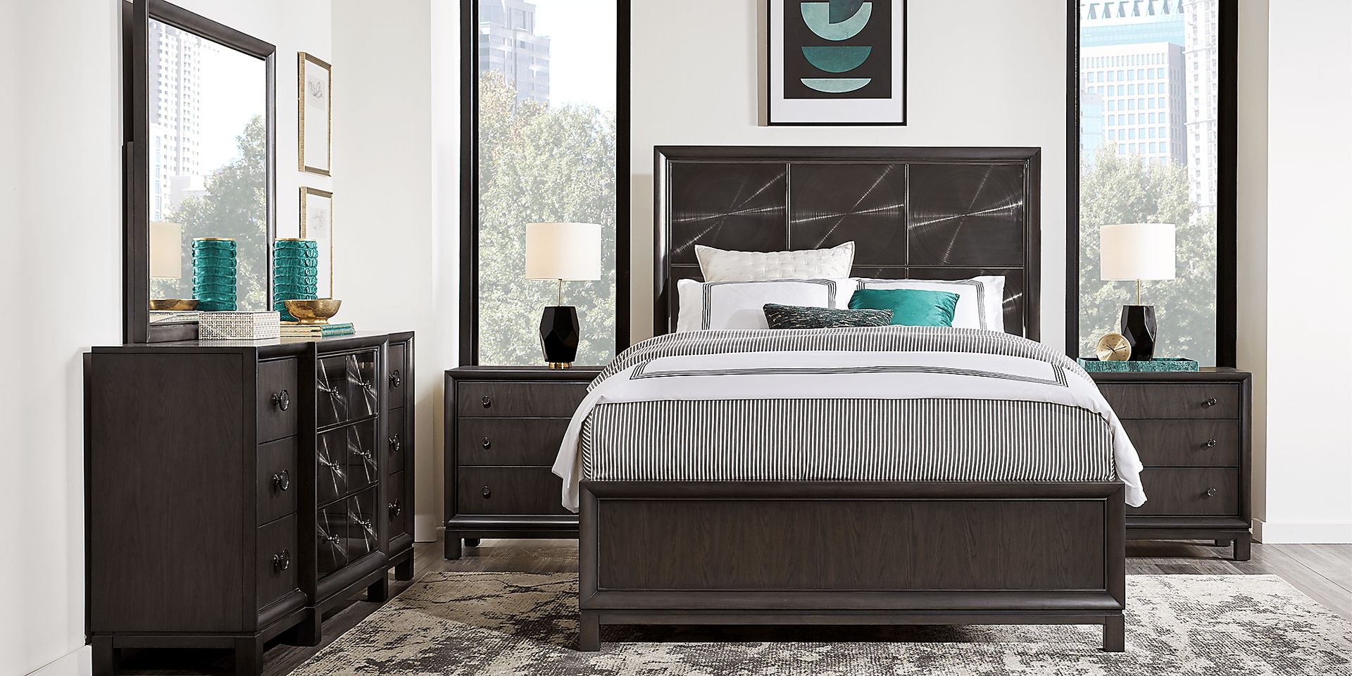 Eric Church Highway to Home Echo Harbor Ebony 8 Pc King Panel Bedroom - Image 1
