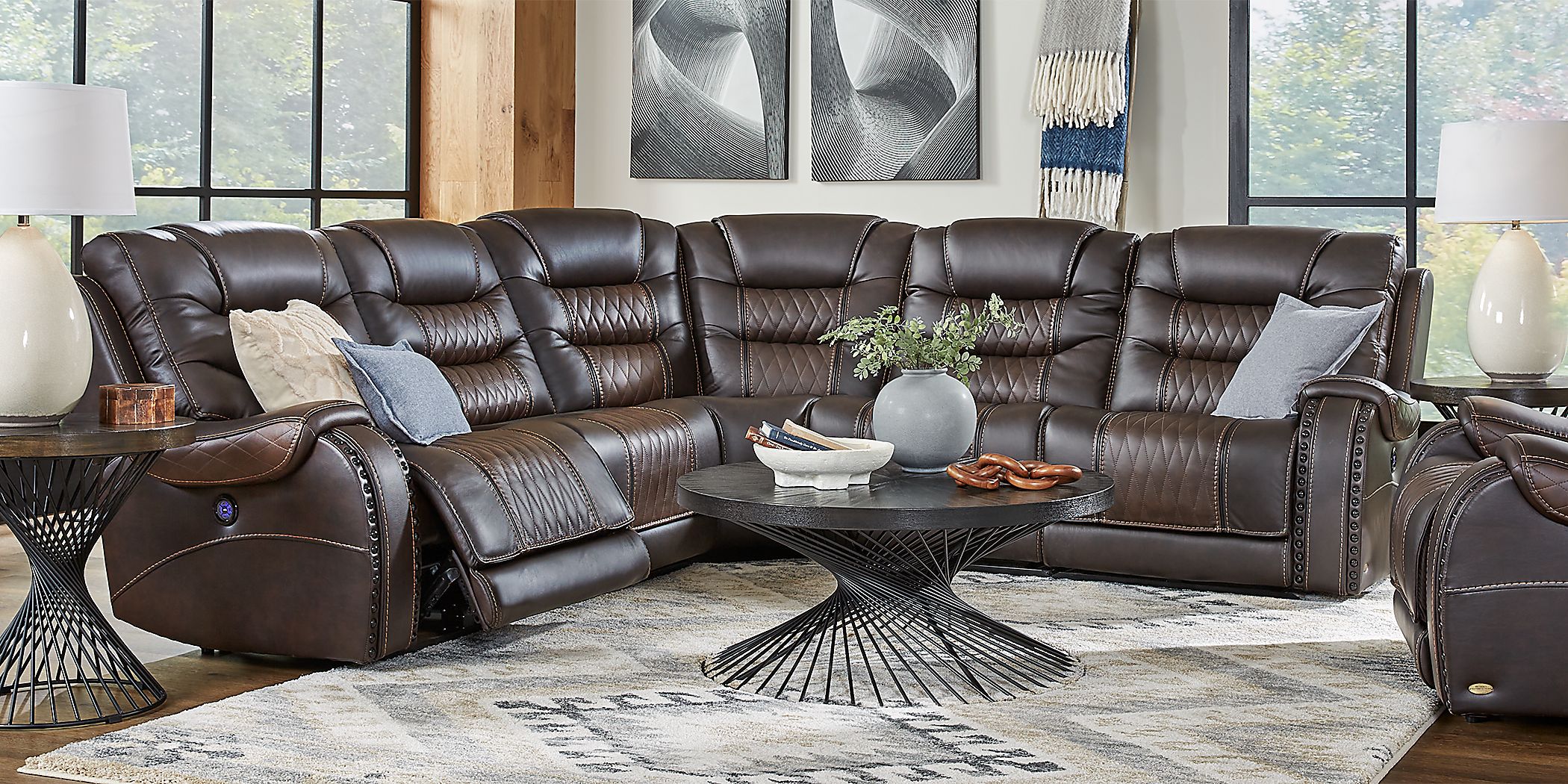 Rooms to go sectional store sofa with recliners