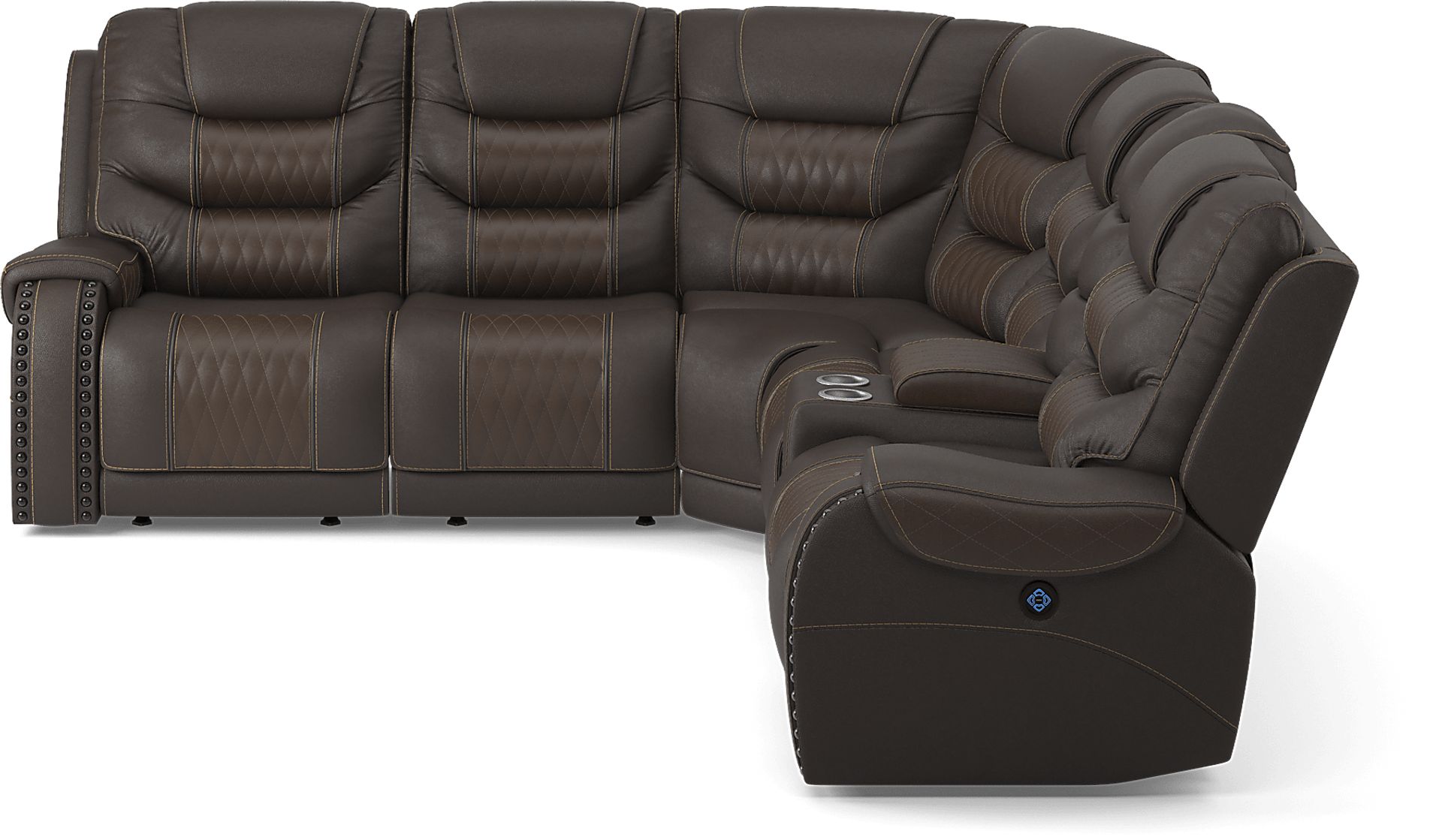 Eric Church Highway To Home Headliner Brown Leather 9 Pc Dual Power Reclining Sectional Living Room - Image 3