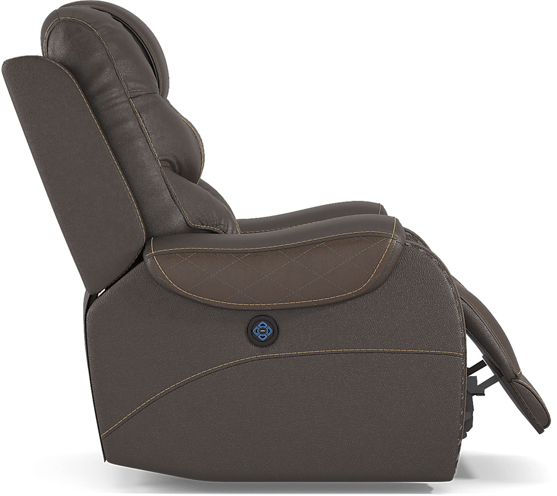 Headliner Brown Leather Dual Power Recliner - Image 5
