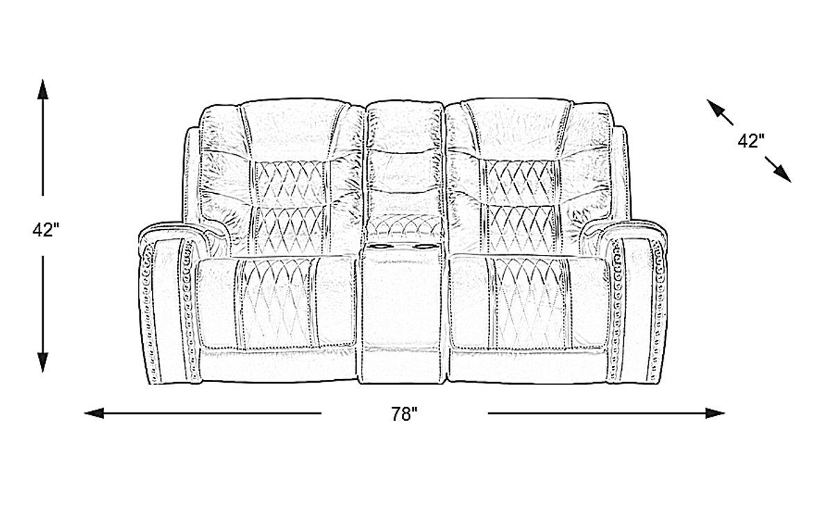 Headliner Brown Leather Dual Power Reclining Loveseat Rooms to Go