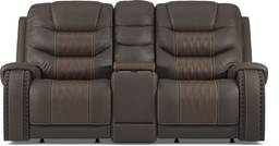 dual power reclining console loveseat