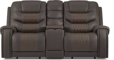 dual power reclining console loveseat