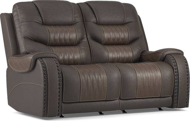 Eric Church Highway To Home Headliner Brown Leather 5 Pc Living Room with Reclining Sofa - Thumbnail - Image 8