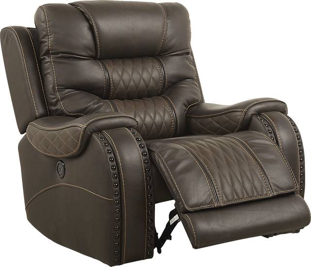 Eric Church Highway To Home Headliner Brown Leather Recliner - Thumbnail - Image 2