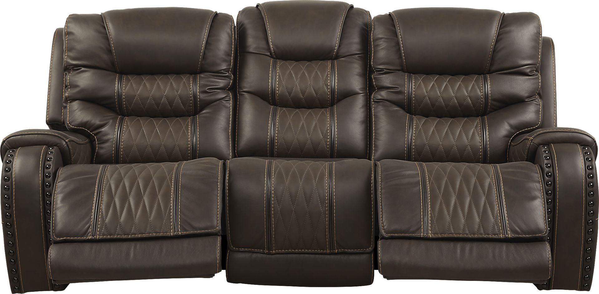 Eric Church Highway To Home Headliner Brown Leather Reclining Sofa - Image 2