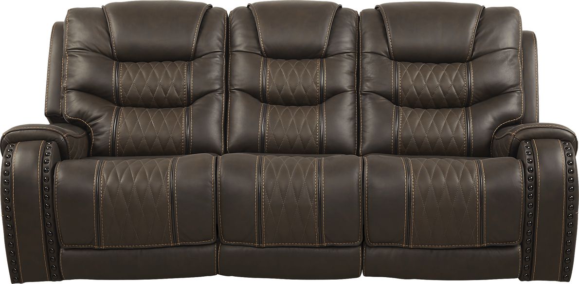Eric Church Highway To Home Headliner Brown Leather Reclining Sofa
