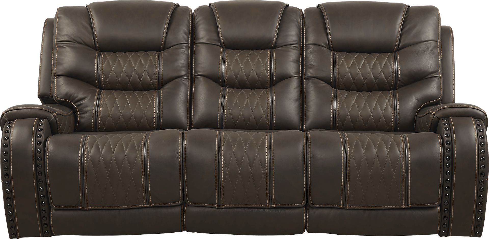 Eric Church Highway To Home Headliner Brown Leather Reclining Sofa - Image 1