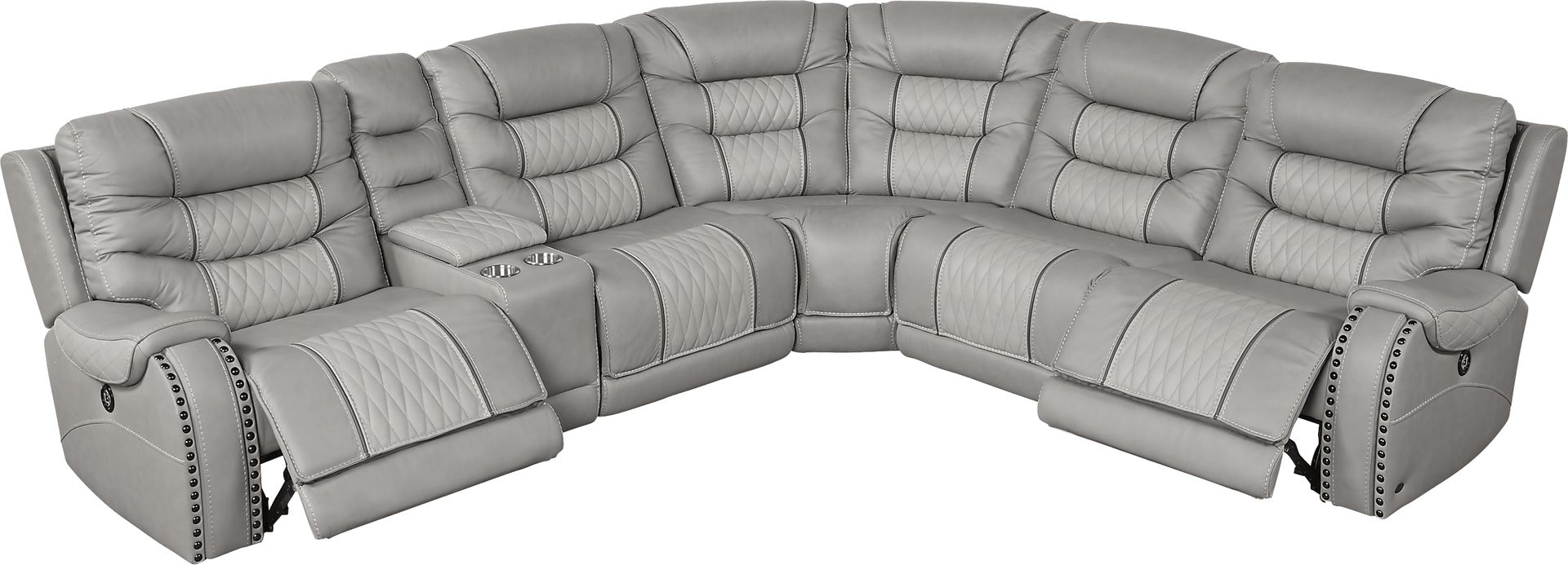 Eric Church Highway To Home Headliner Gray Leather 9 Pc Dual Power Reclining Sectional Living Room - Image 6