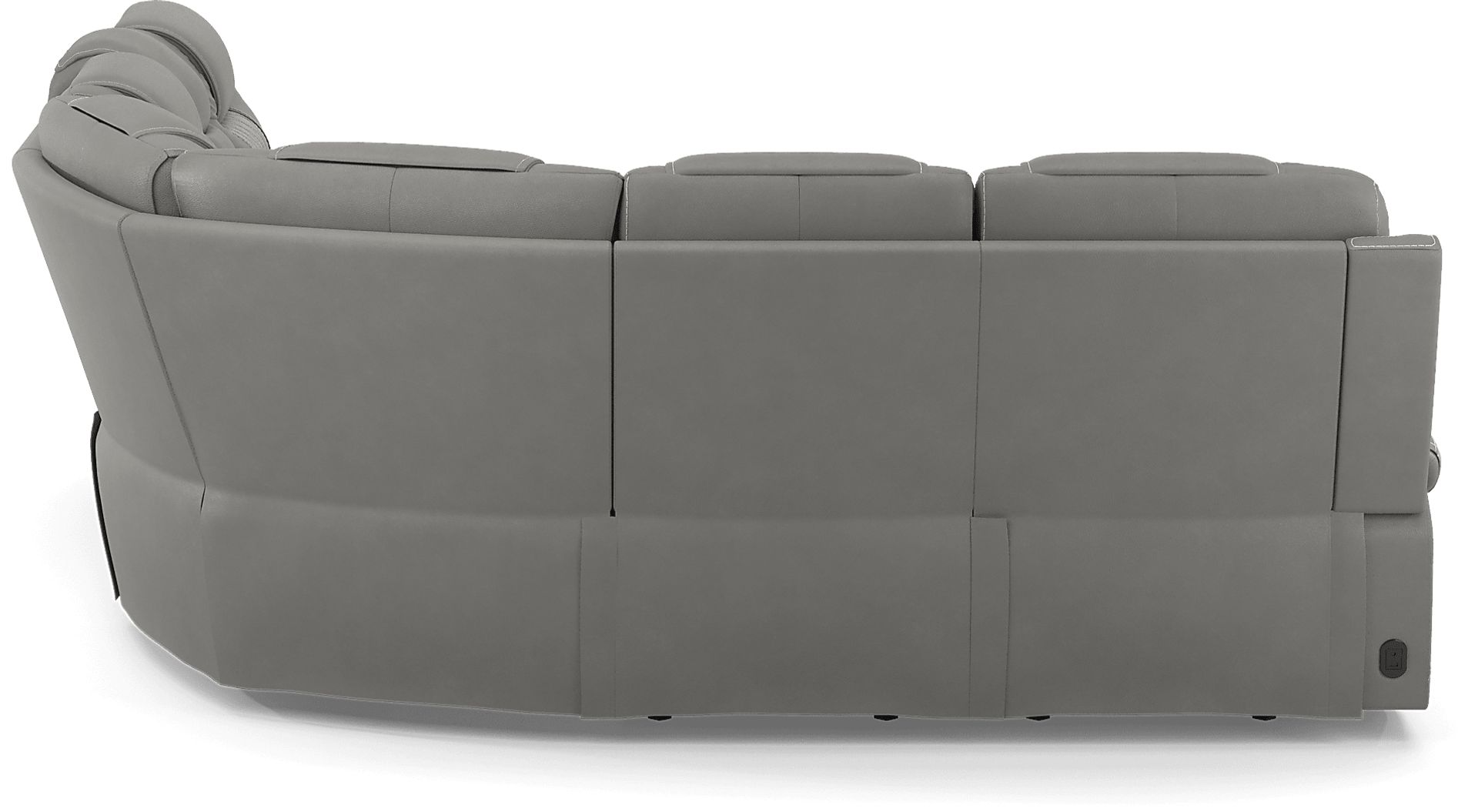 Eric Church Highway To Home Headliner Gray Leather 6 Pc Dual Power Reclining Sectional - Image 4