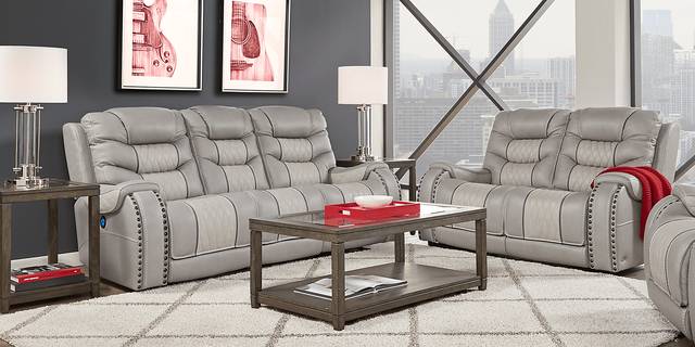 Eric Church Highway To Home Headliner Gray Leather 7 Pc Living Room with Reclining Sofa - Thumbnail - Image 1