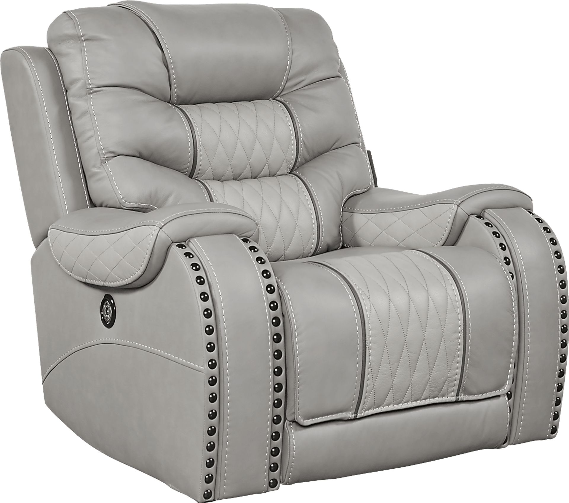 Eric Church Highway To Home Headliner Gray Leather Dual Power Recliner - Image 1