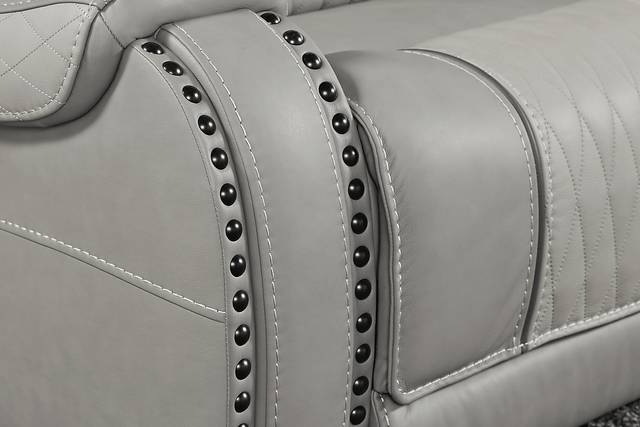 Headliner Gray Leather 3 Pc Dual Power Reclining Living Room - Thumbnail - Image 19