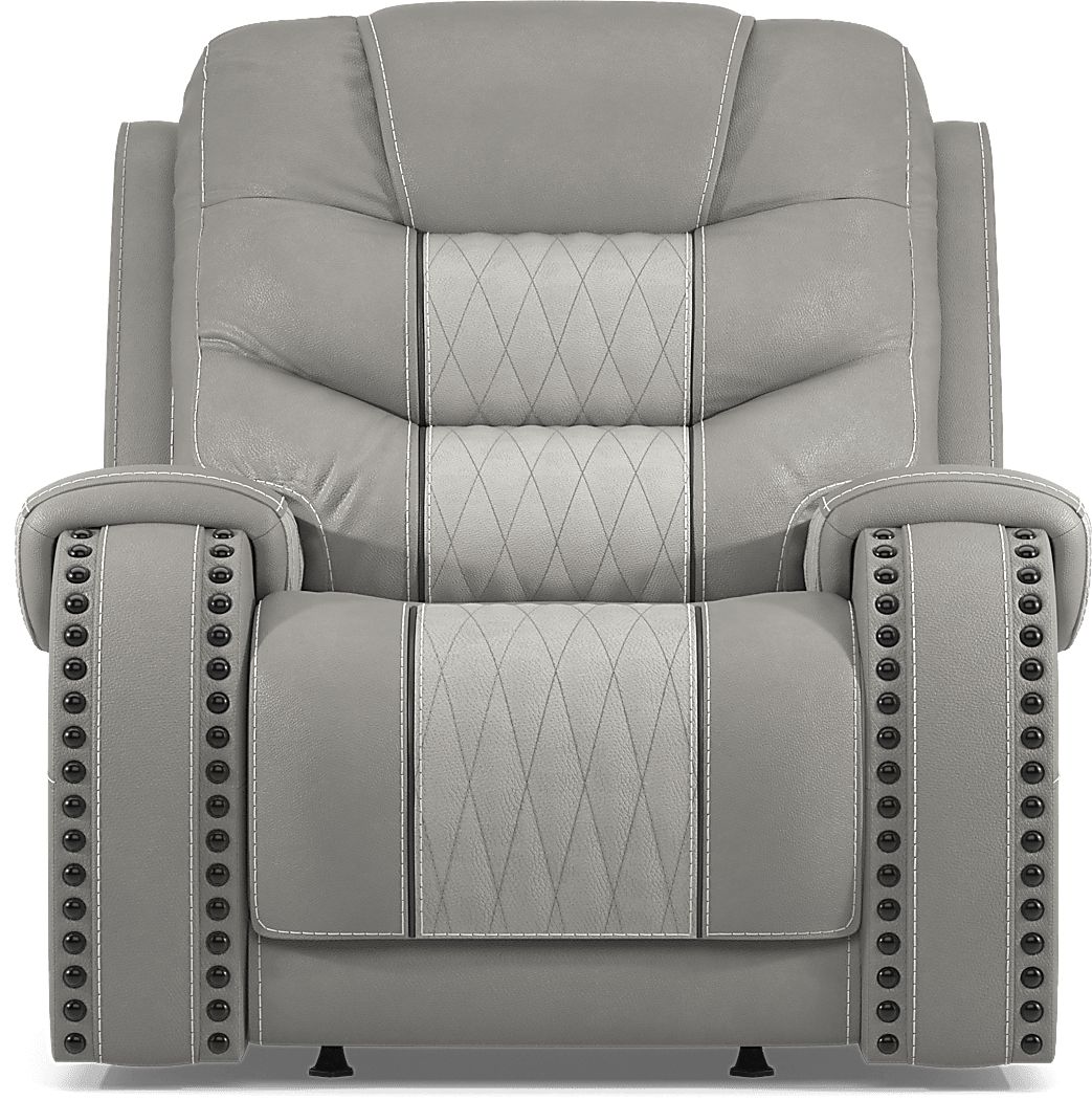 Eric church highway to home deals headliner gray leather reclining sofa