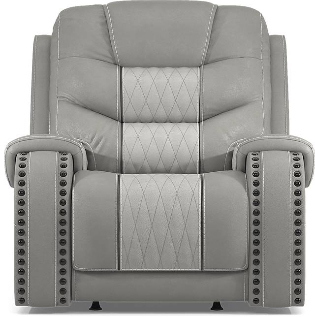 Headliner Gray Leather 3 Pc Dual Power Reclining Living Room - Thumbnail - Image 16
