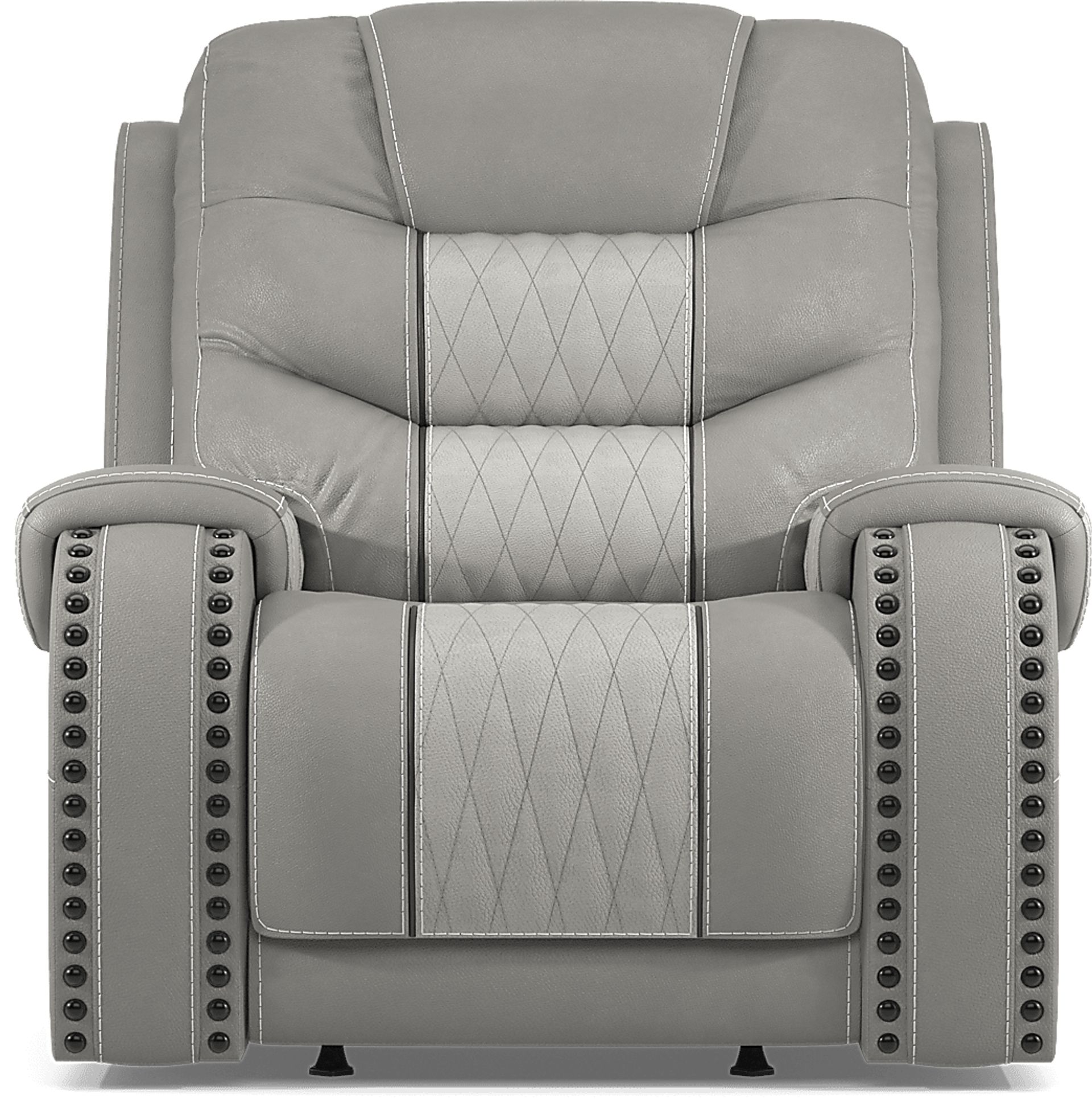 Headliner Gray Leather 3 Pc Dual Power Reclining Living Room - Image 16