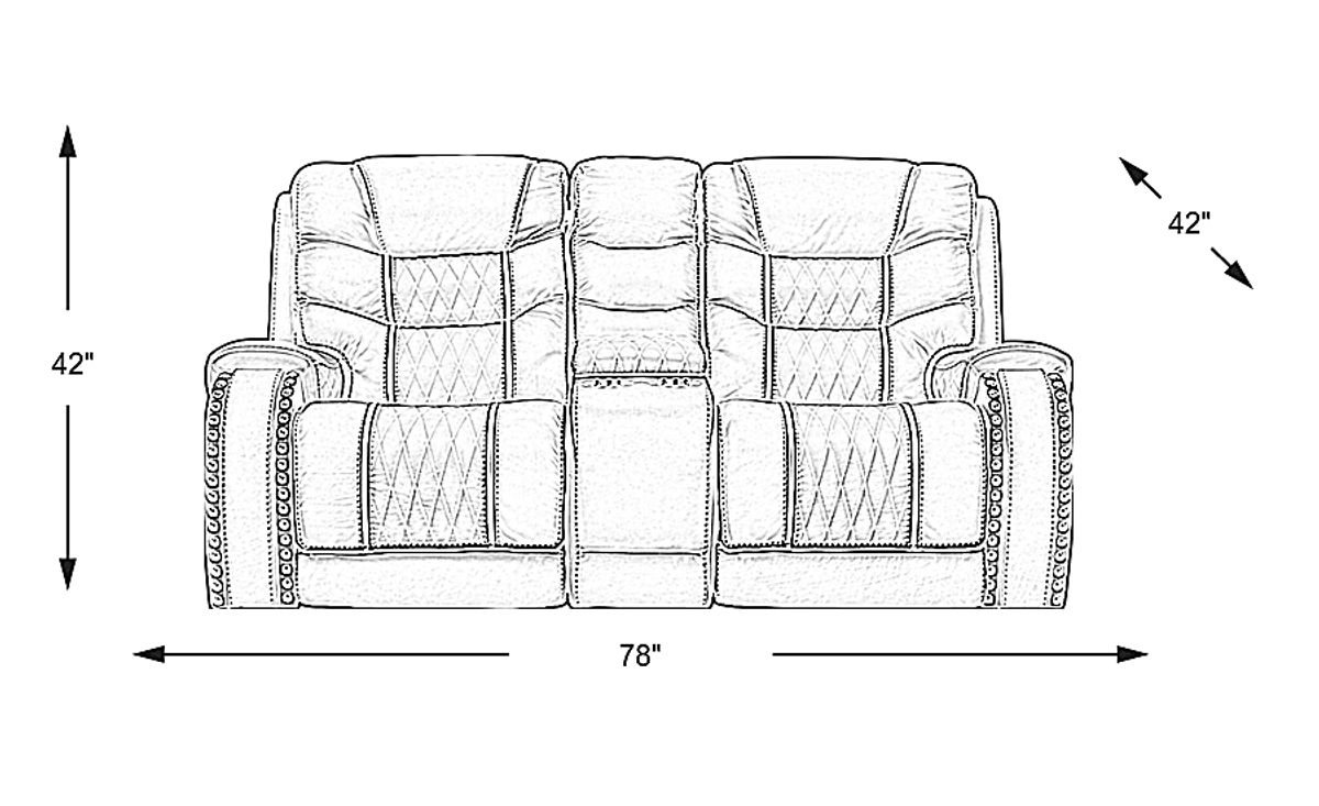 Headliner Gray Leather Dual Power Reclining Loveseat Rooms to Go