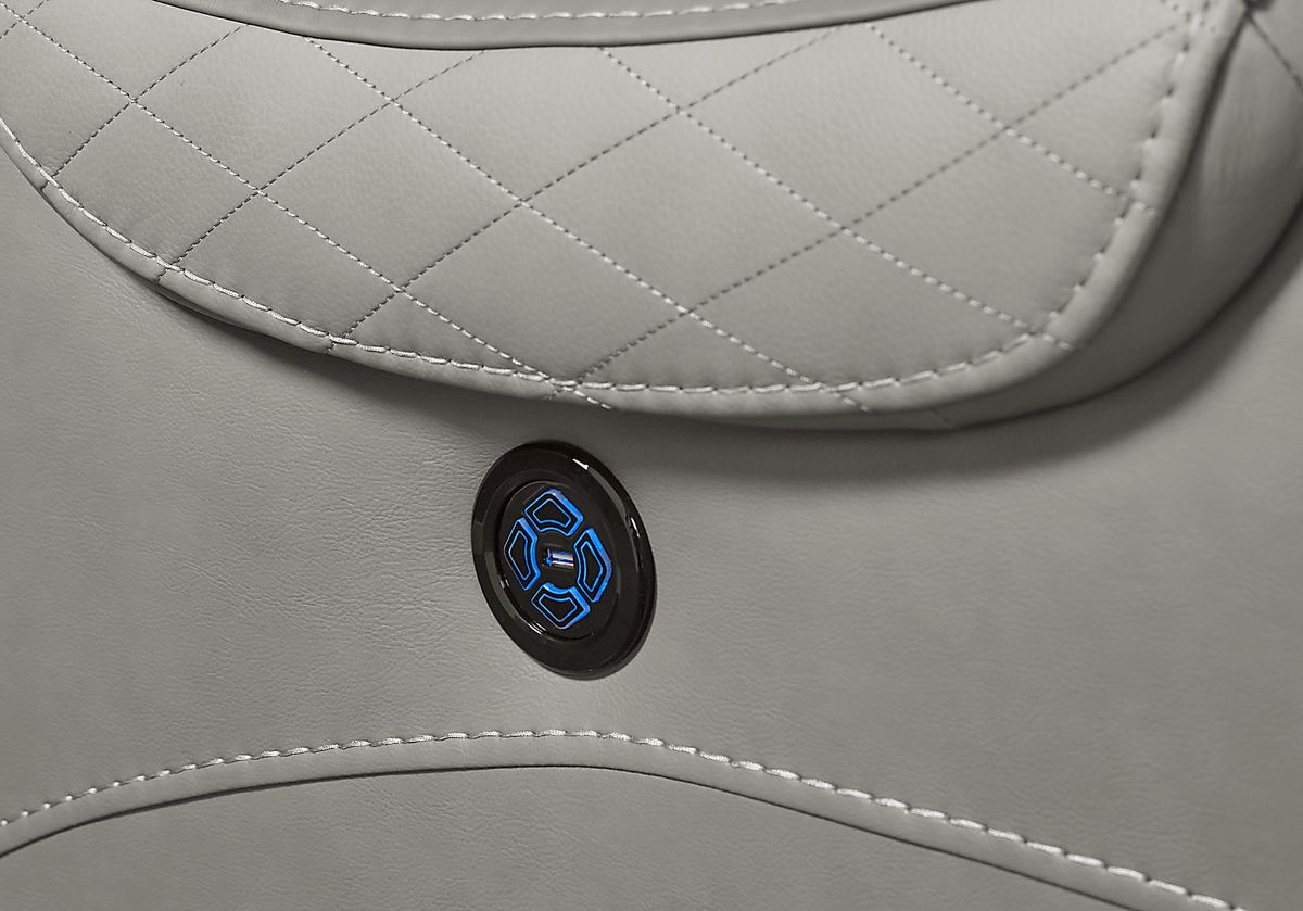Headliner Gray Leather Dual Power Reclining Sofa | Rooms to Go