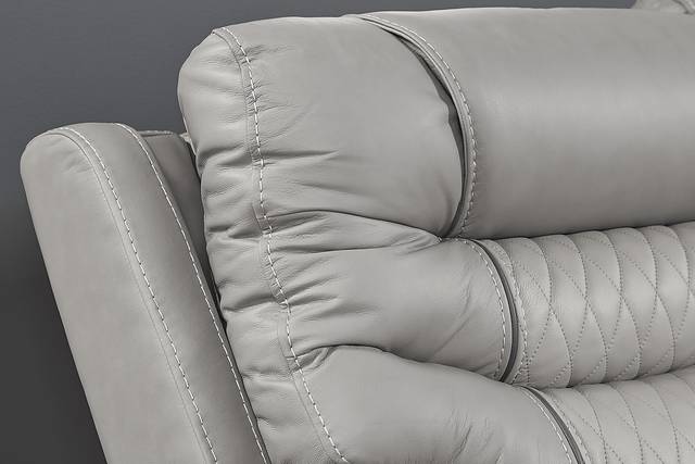 Headliner Gray Leather 3 Pc Dual Power Reclining Living Room - Thumbnail - Image 10