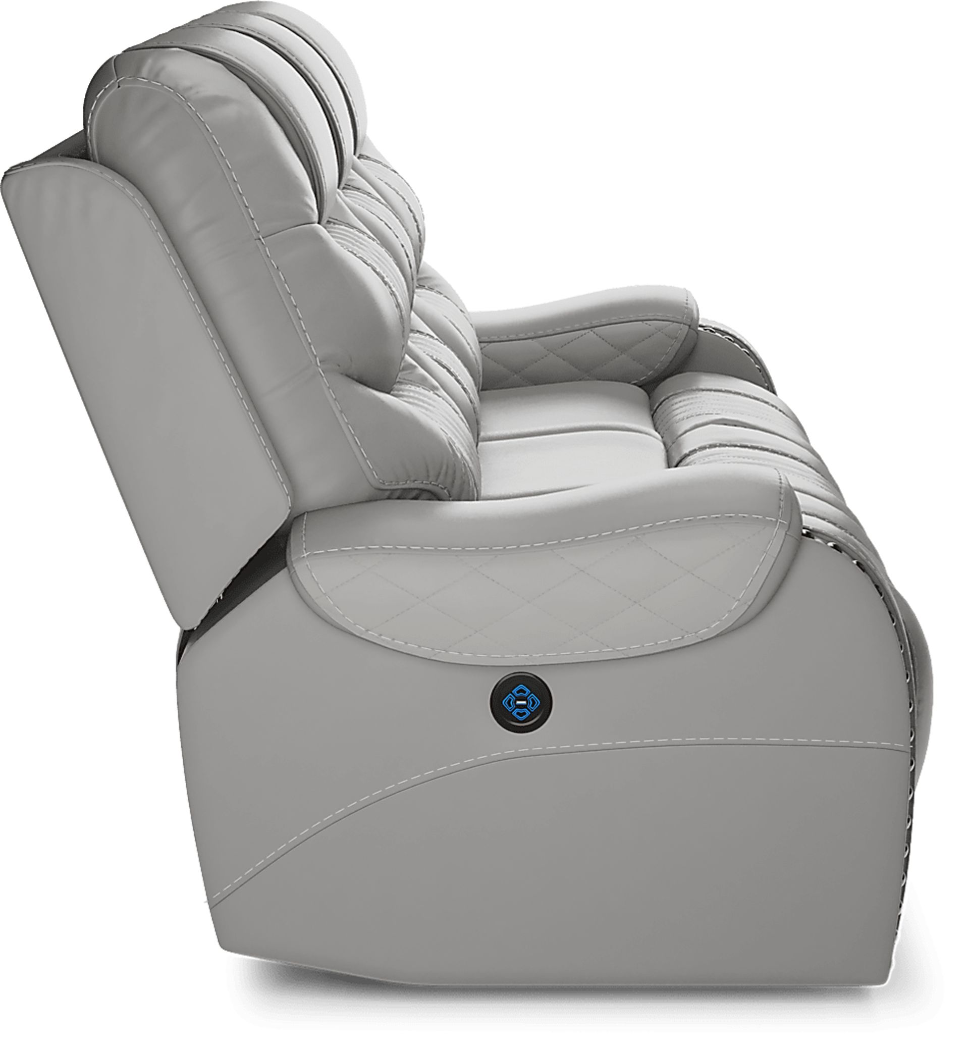 Headliner Gray Leather 3 Pc Dual Power Reclining Living Room - Image 4