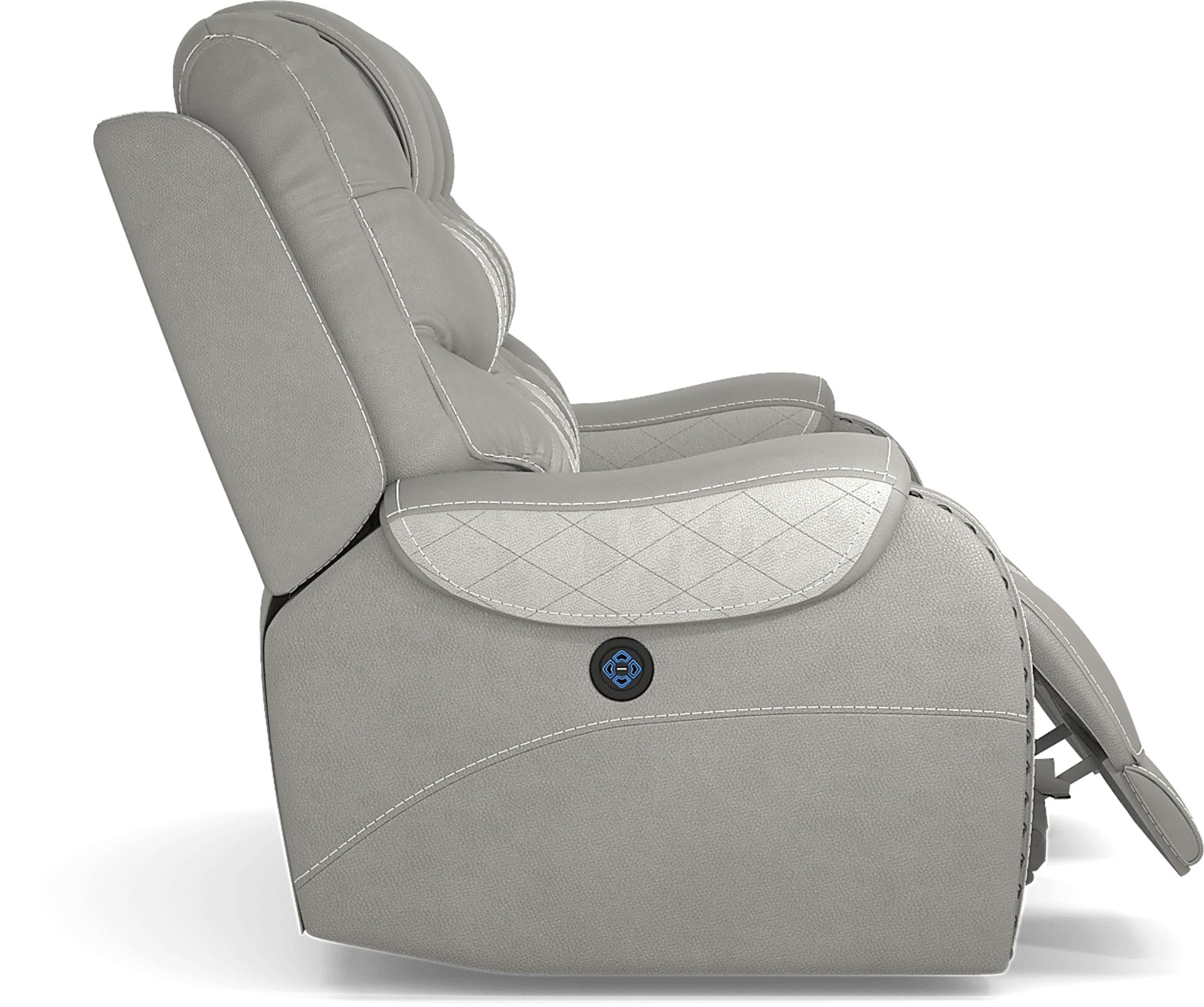 Headliner Gray Leather 3 Pc Dual Power Reclining Living Room - Image 5