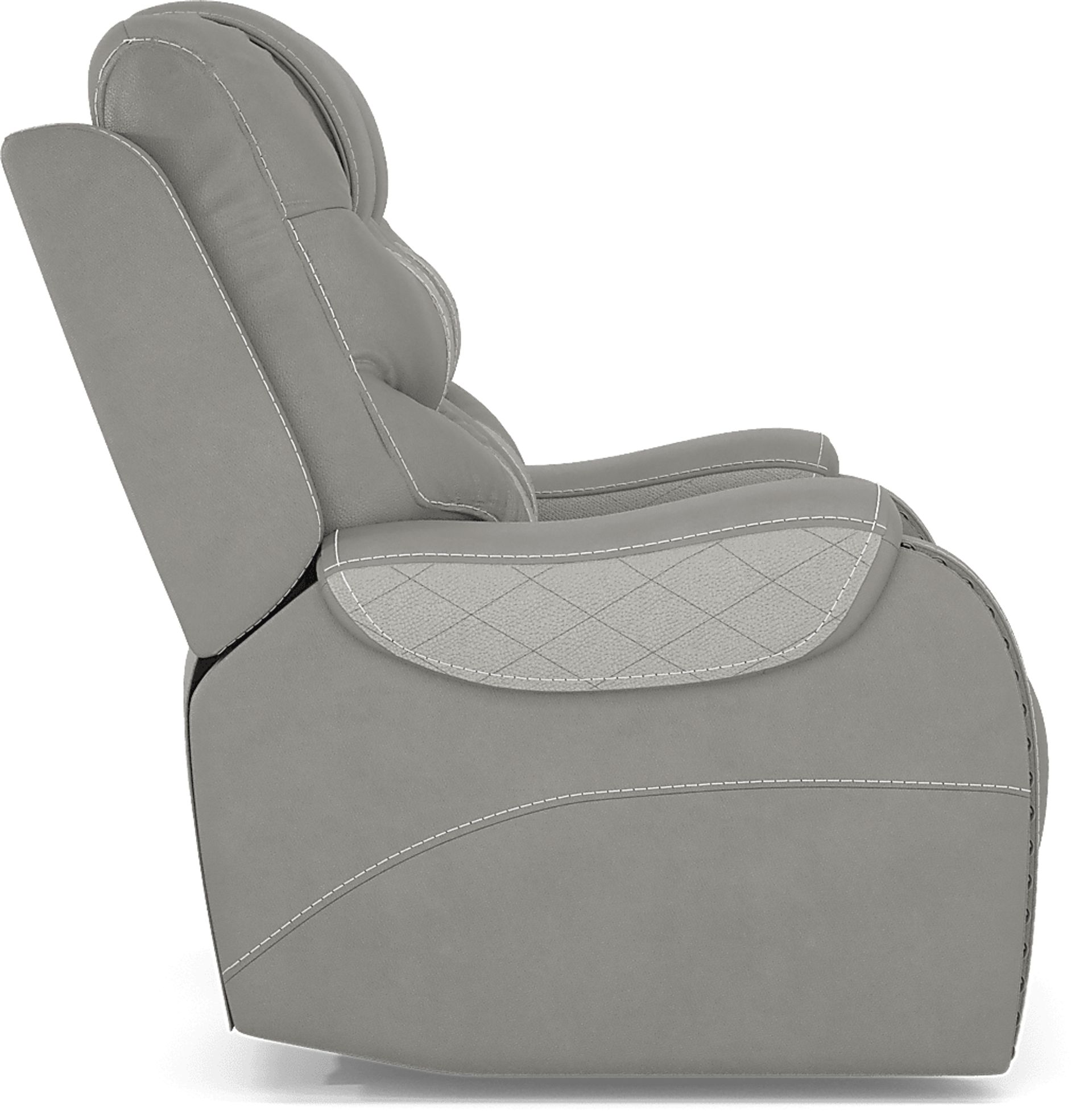 Headliner Gray Leather Loveseat - Image 3
