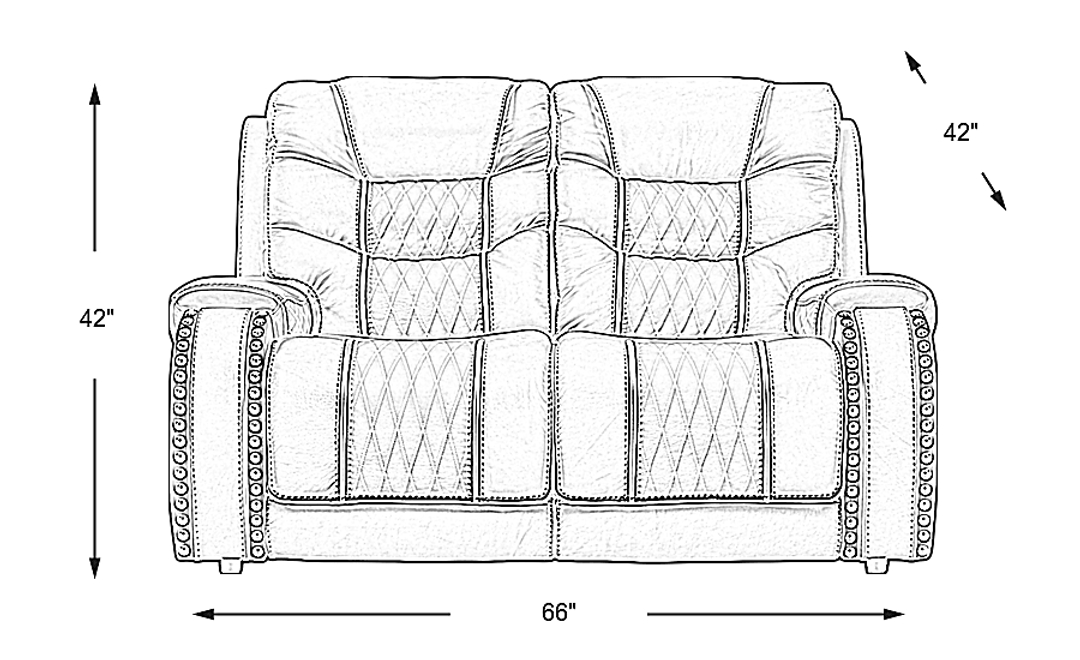 Headliner Gray Leather Loveseat