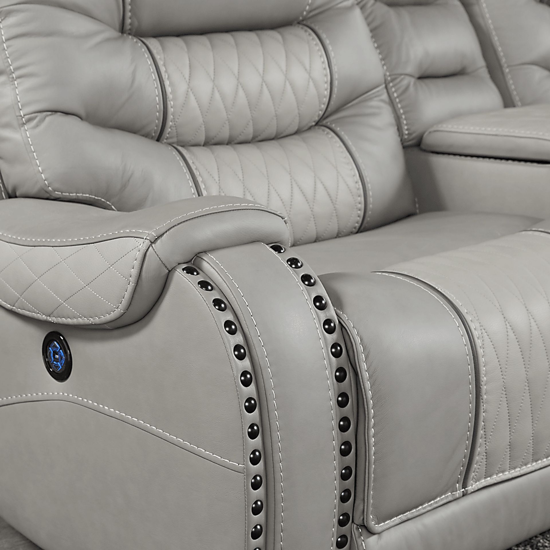 Eric Church Highway To Home Headliner Gray Leather 2 Pc Reclining Living Room - Image 4