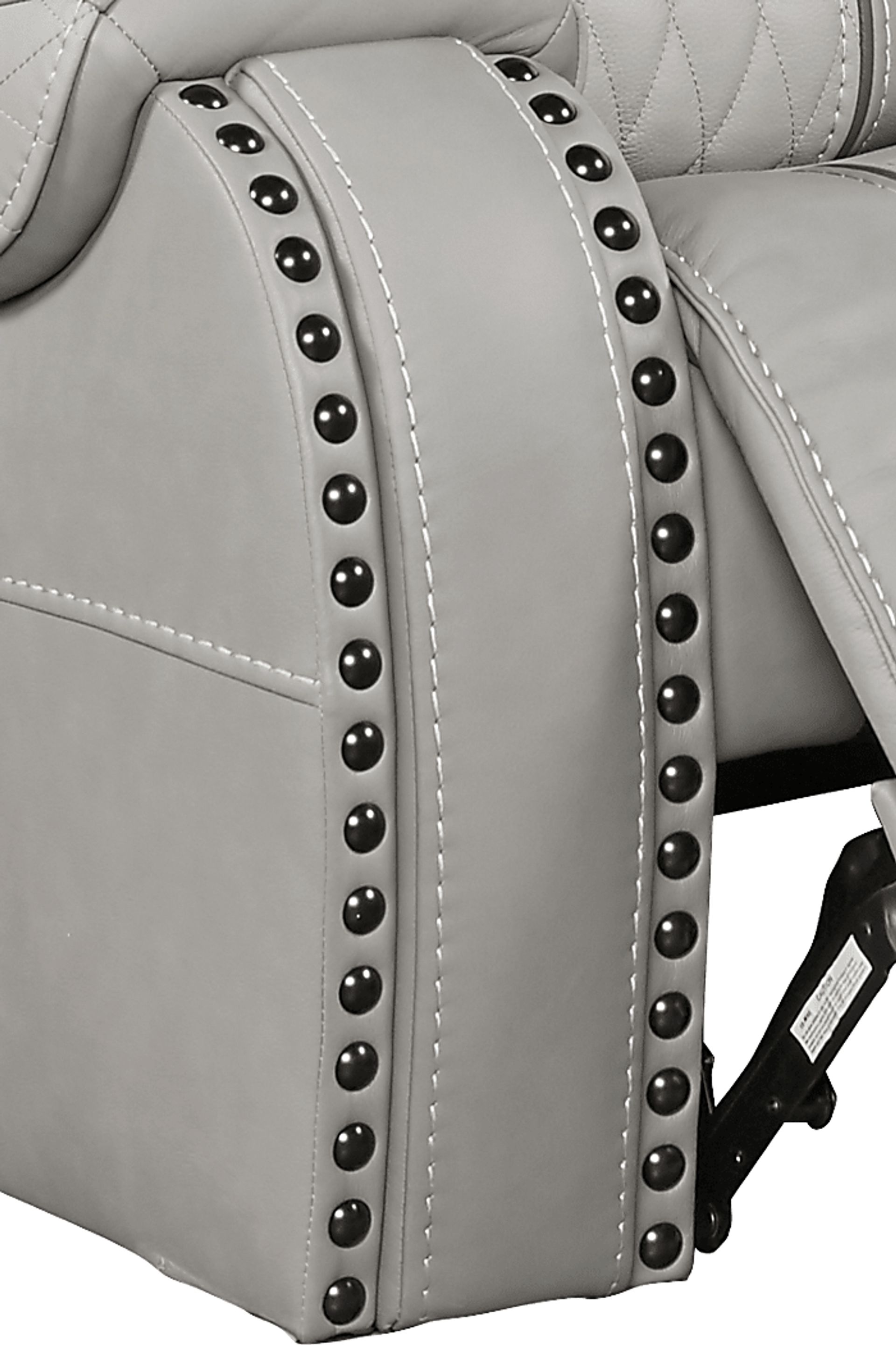 Headliner Gray Leather Recliner - Image 3