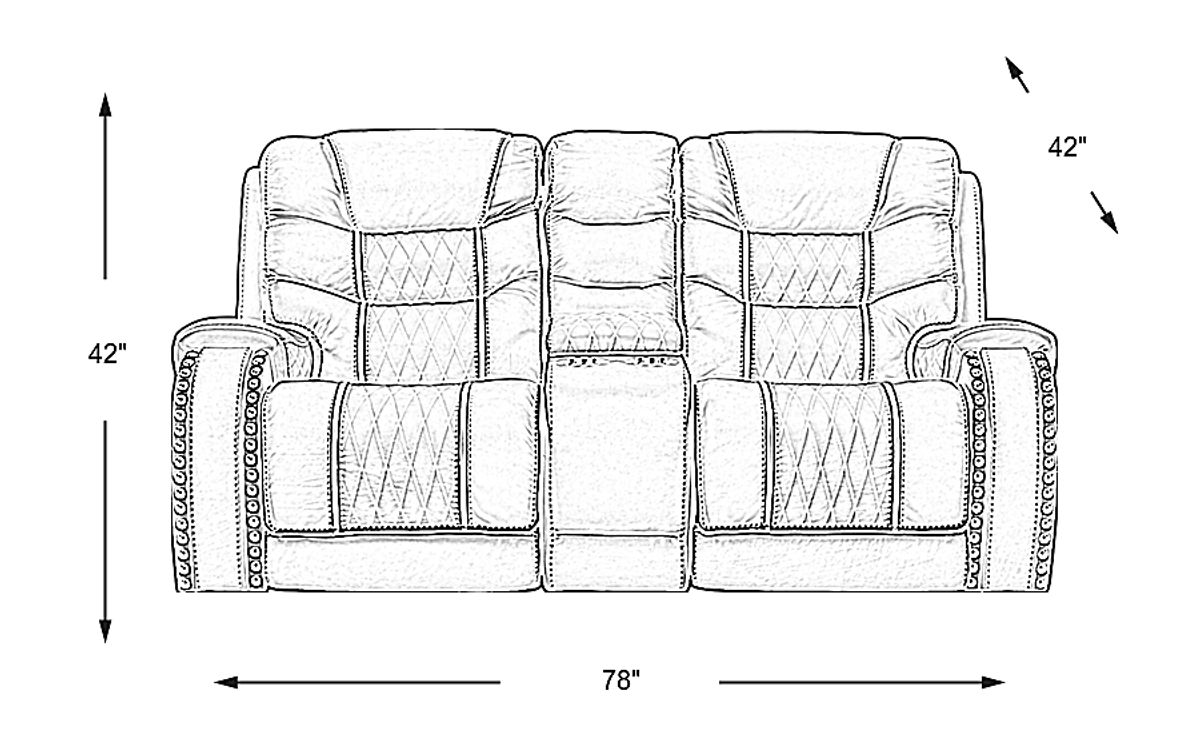 Headliner Gray Leather NonPower Reclining Loveseat Rooms to Go